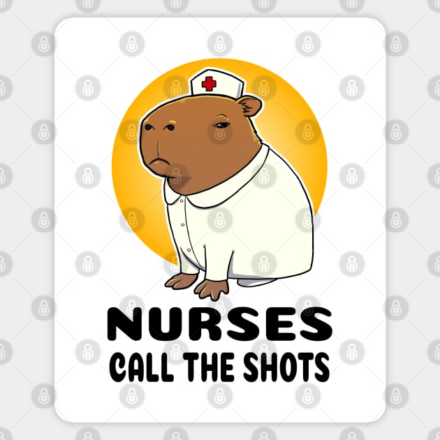 Nurses call the shots Capybara Nurse Sticker by capydays